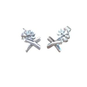 Authentic Tiffany & Co. Paloma Picasso Mini Graffiti X Silver Earrings Ag 925